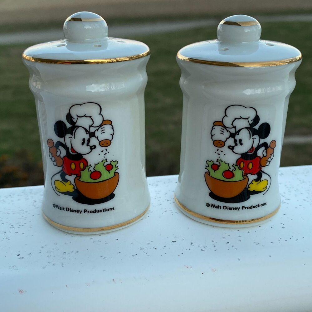 Vintage Mickey Mouse Chef Salt and Pepper Shakers, made in Japan